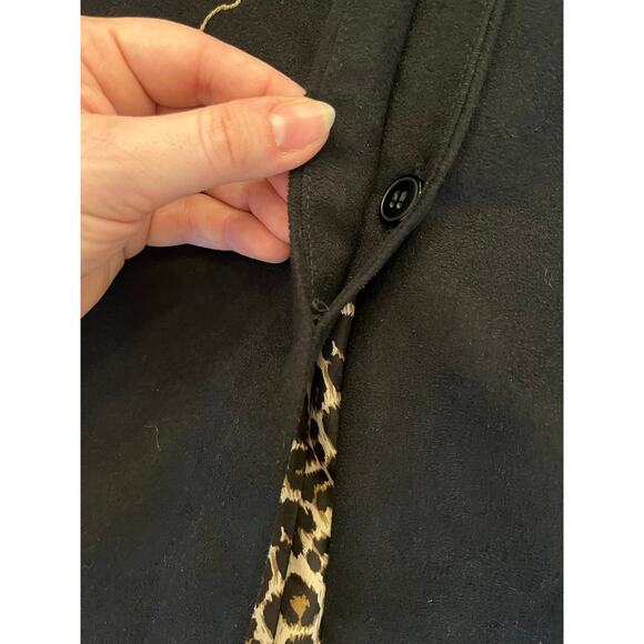 Anna Bui Gallery Floral Embroidered Coat Womens XS Black Suede Evening Formal - Picture 16 of 16